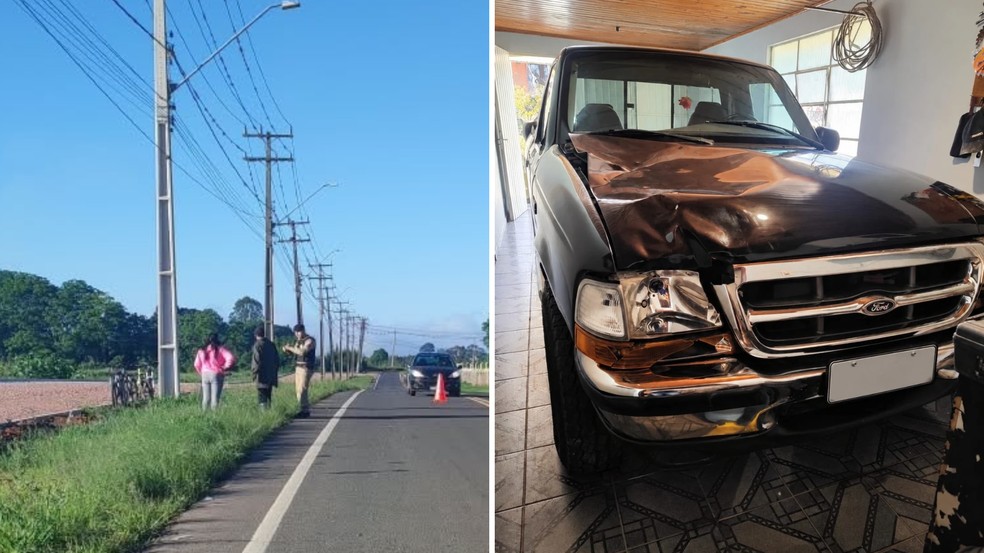 Jovem foi atropelado por caminhonete no acostamento, segundo a polícia — Foto: Polícia Militar
