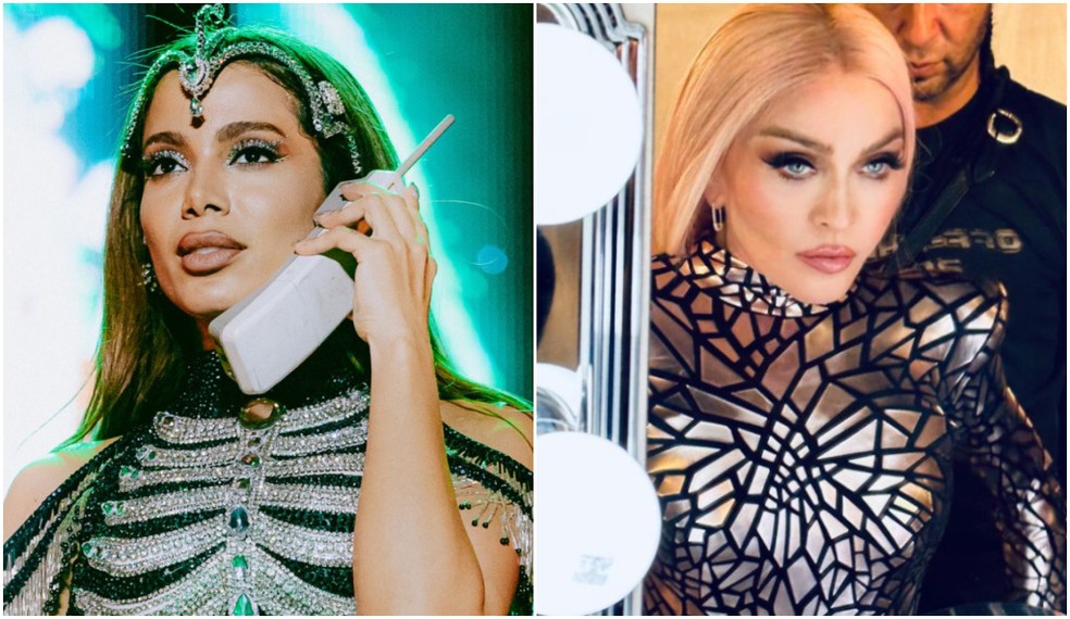 Anitta (à esq.) e Madonna (à dir.) — Foto: Indie Click/Reprodução