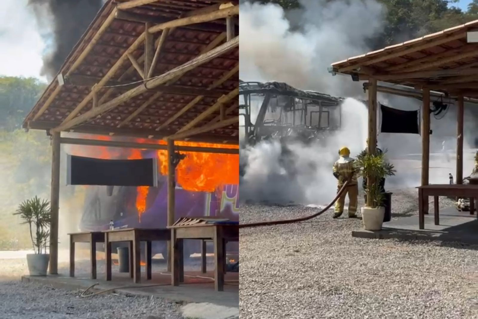 Vocalista da Banda Djavú fala sobre incêndio que destruiu ônibus a caminho de show em Minas Gerais: 'Foi um milagre'