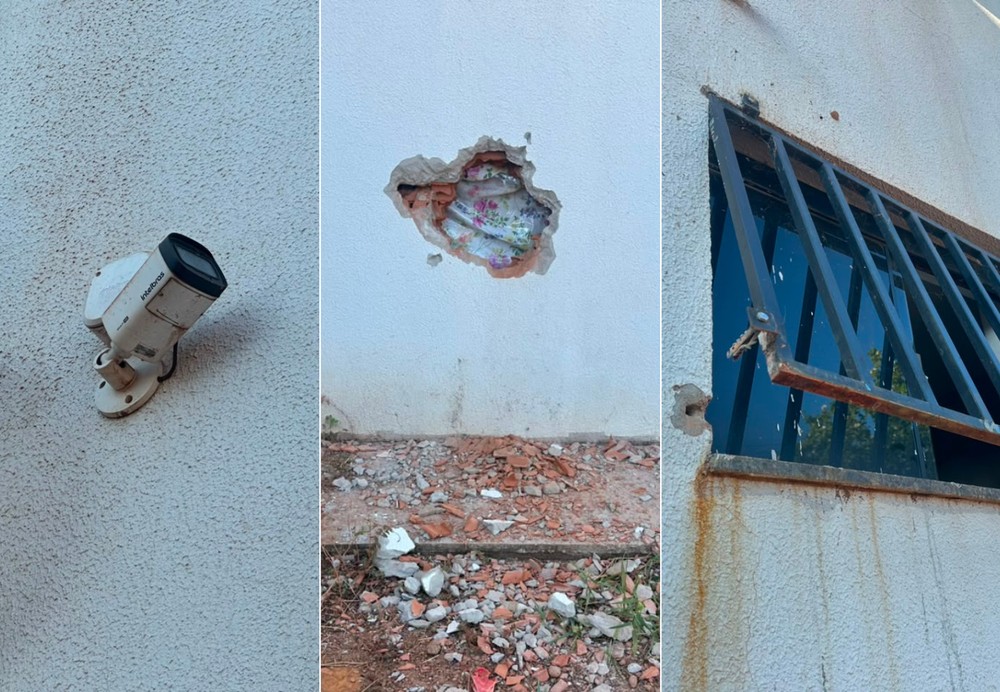 Ladrões abrem buraco na parede de banco no Tocantins, mas vão parar em copa e fogem após chegada da PM