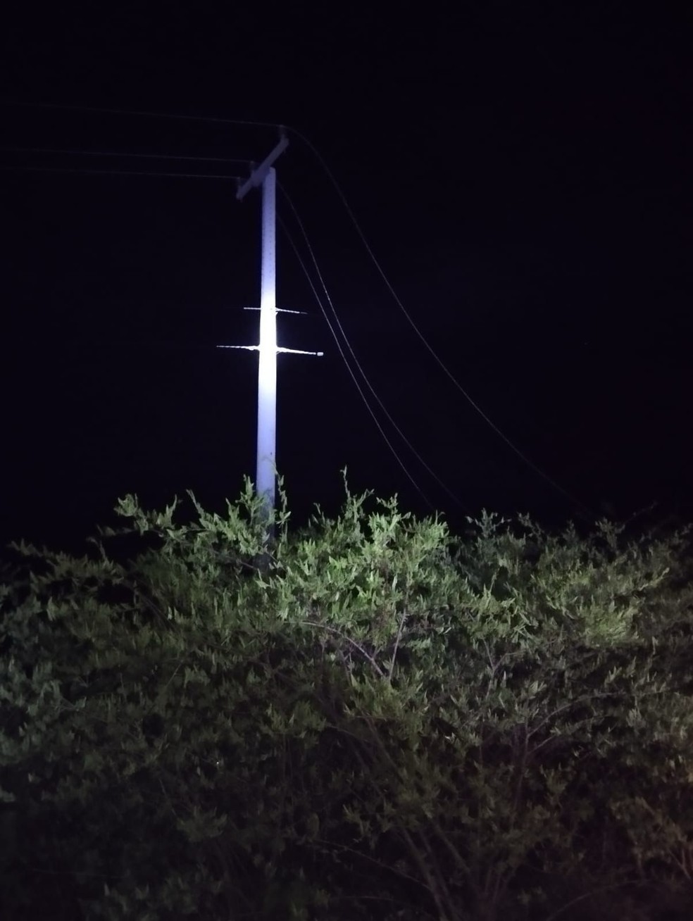 Furto de cabos em Areia Branca foi registrado por volta de meia-noite desta sexta-feira (1) — Foto: Neoenergia Cosern/Divulgação