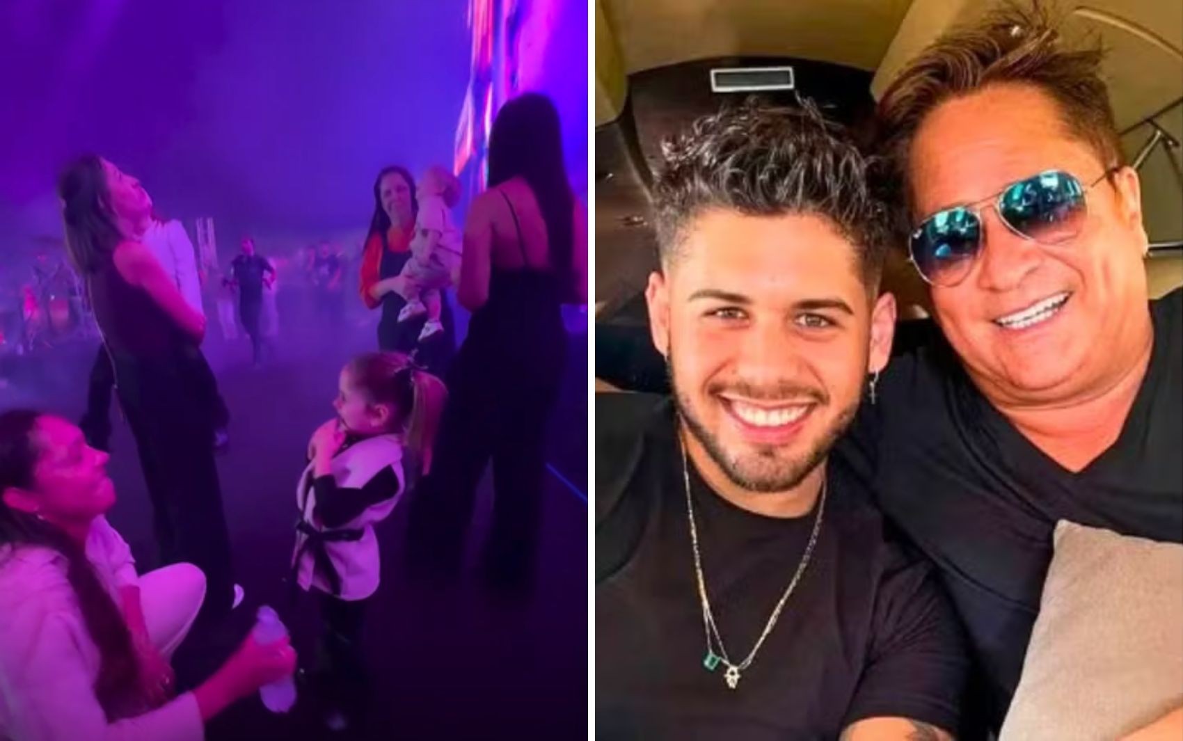 Zé Felipe surpreende ao levar filhos ao palco e chamar Leonardo para cantar durante show em Goiânia; vídeo