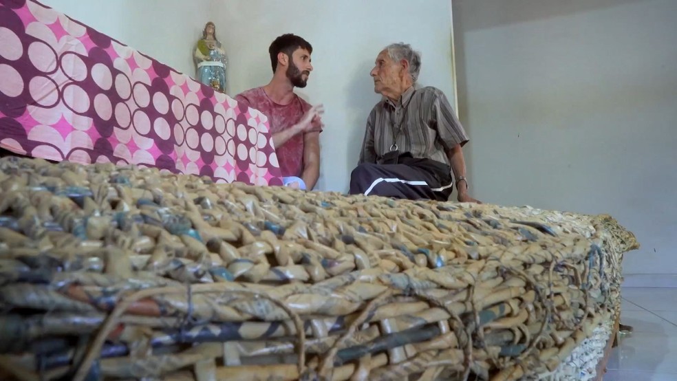 Morre idoso do Espírito Santo que fez o próprio caixão e escolheu detalhes do ritual da despedida — Foto: Reprodução/TV Gazeta