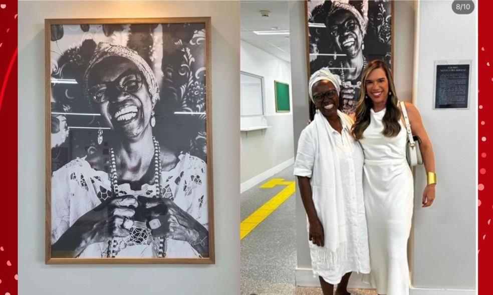 Sacerdotisa do Candomblé denúncia intolerância religiosa após ter foto retirada de exposição em fórum de cidade da Bahia — Foto: Idafro