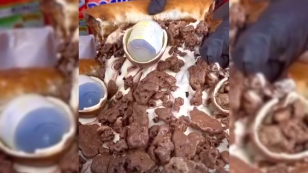 Pizza de Kinder Ovo — Foto: Reprodução/Redes Sociais