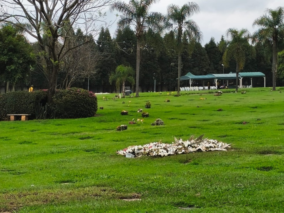 Rick é enterrado em cerimônia restrita para amigos e família, em Sorocaba SP; na imagem, detalhe do cemitério em Sorocaba — Foto: Ana Carolina Cirullo/g1