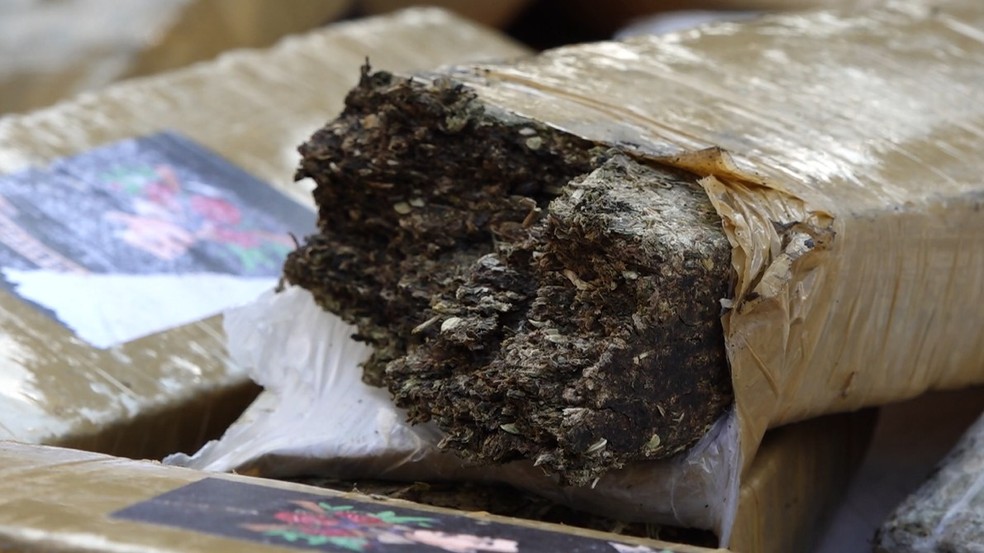 Caminhoneiro se contradiz e é descoberto viajando com caçamba vazia e pneus recheados com quase uma tonelada de maconha no PR — Foto: Eduardo Andrade/RPC