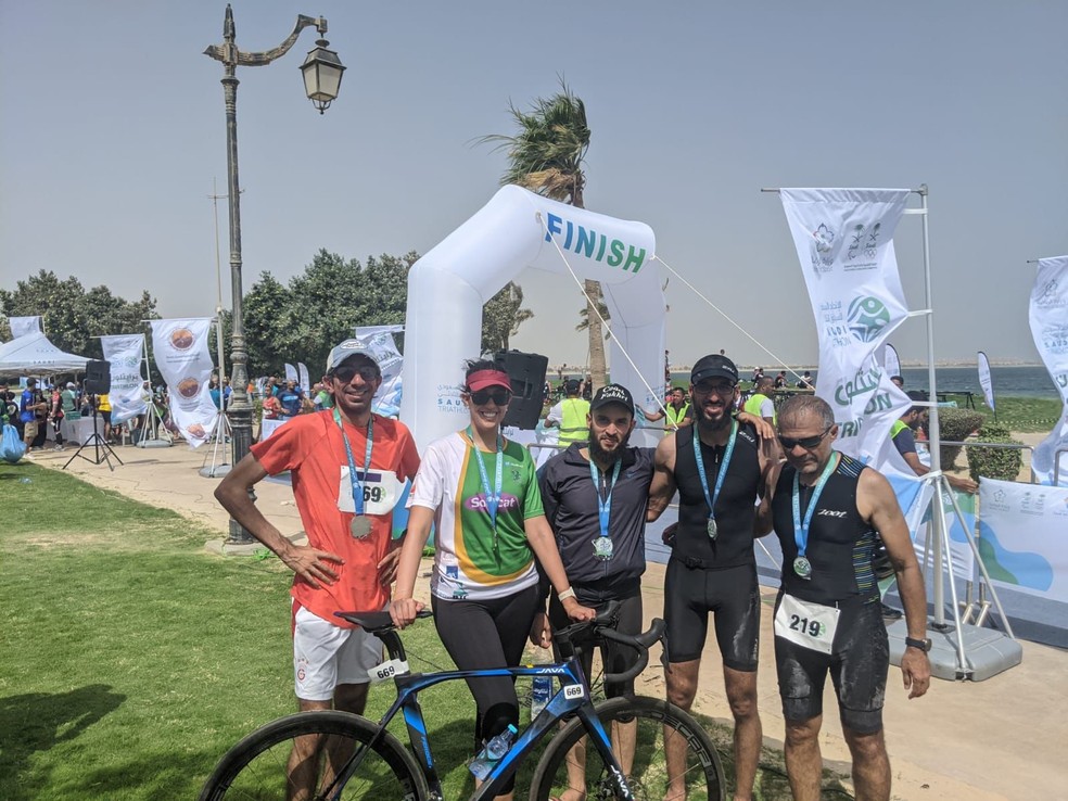Viviane Nascimento participa de maratona em Riad — Foto: Arquivo pessoal