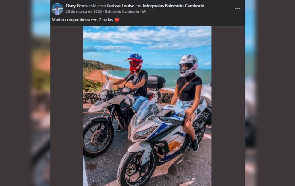 2 de 4
Casal que morreu em acidente na BR-153 compartilhava paix&atilde;o por motos &mdash; Foto: Reprodu&ccedil;&atilde;o/Facebook