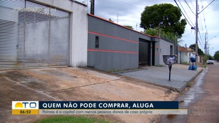 Palmas é a capital com menos pessoas com casa própria, aponta levantamento