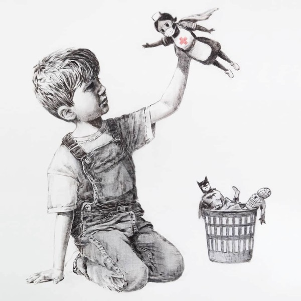 Banksy divulga nova obra na qual retrata enfermeira britânica como