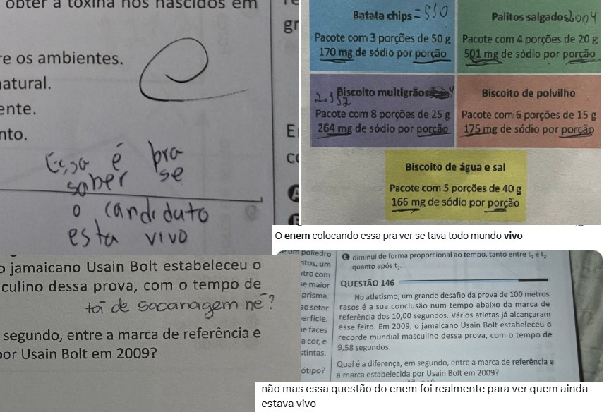 'Para ver se o candidato estava vivo': 4 questões do Enem 2025 consideradas muito fáceis pelos alunos; você acertaria?