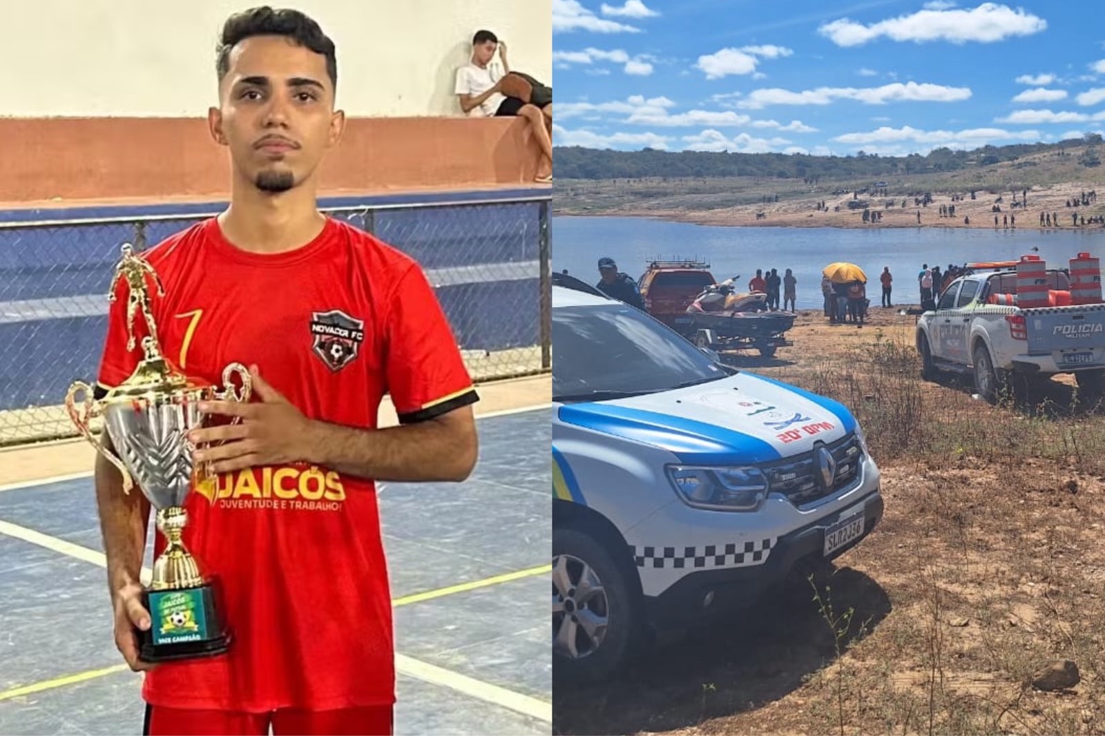 Jogador de futsal amador de 20 anos é encontrado morto após tentar atravessar barragem a nado