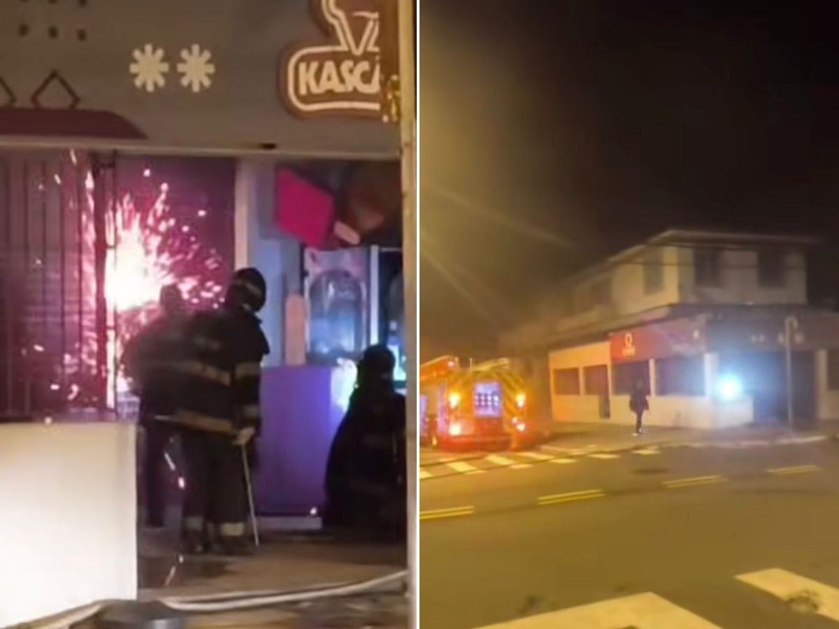 Incêndio atinge sorveteria Kascão em São Vicente 