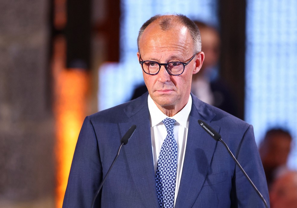 O chanceler da Alemanha, Friedrich Merz, em 14 de maio de 2026 — Foto: REUTERS/Thilo Schmuelgen