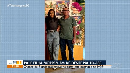 Pai e filha morrem em acidente de carro na TO-130; uma criança ficou ferida