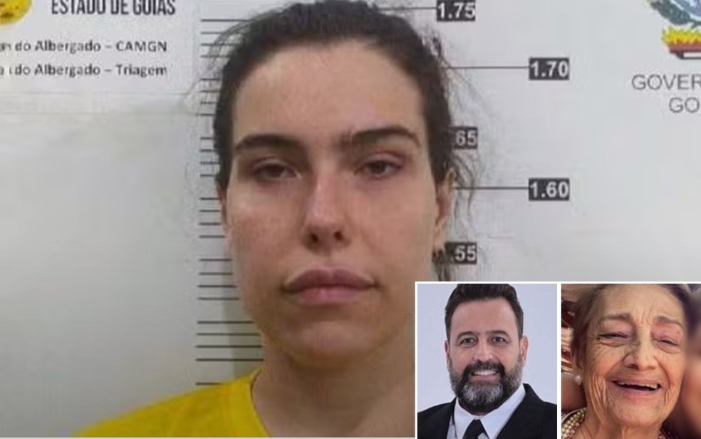 Advogada Amanda Partata e as vítimas Leonardo Pereira Alves e Luzia Tereza Alves, em Goiânia, Goiás — Foto: Divulgação/Polícia Civil e Reprodução/Redes Sociais
