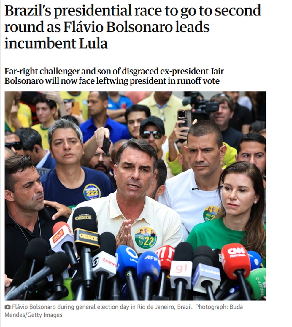 The Guardian Flávio x Lula — Foto: Reprodução