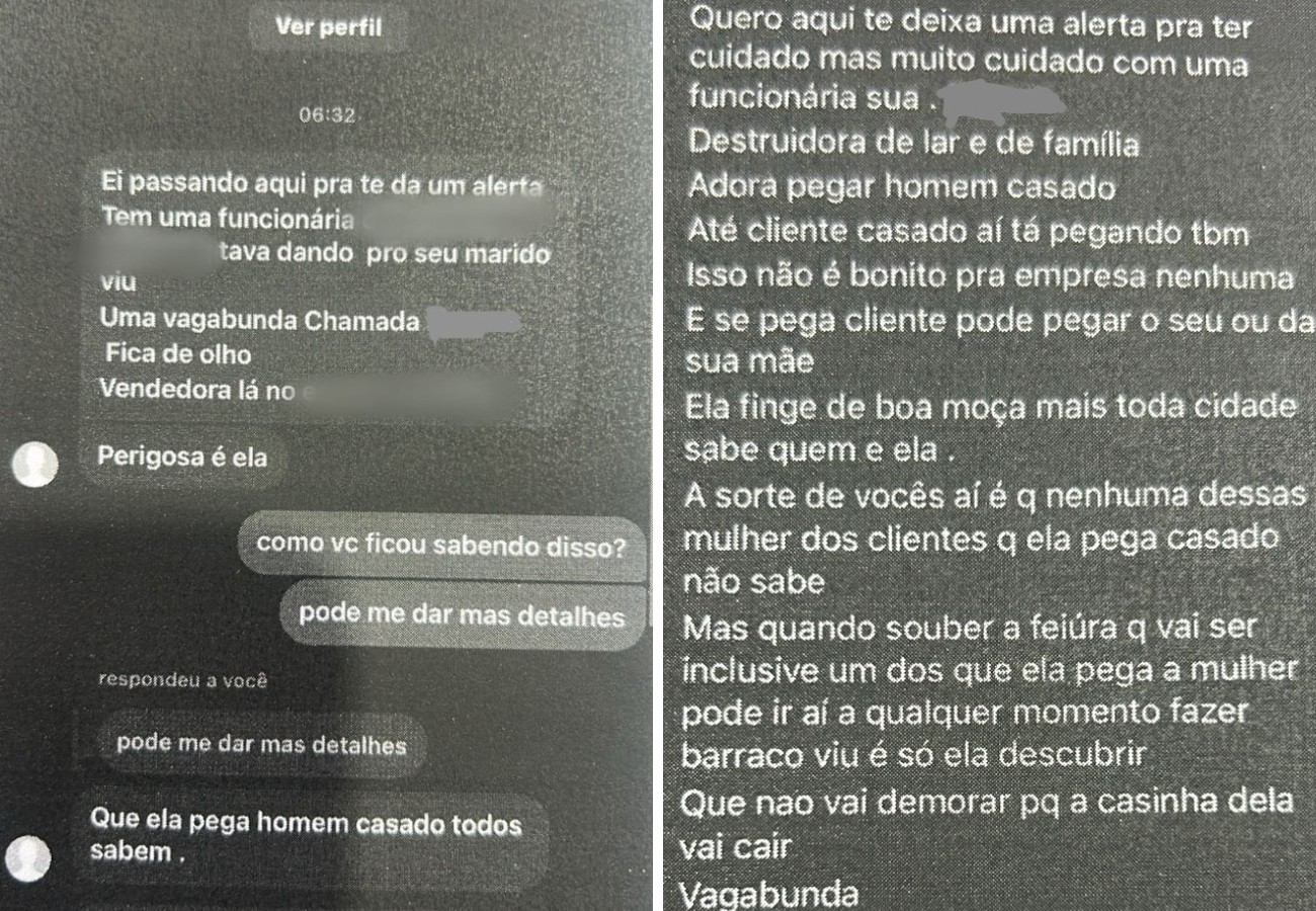 'Finge de boa moça': Veja mensagens enviadas por mulher que criou perfil para difamar ex-colega de trabalho 