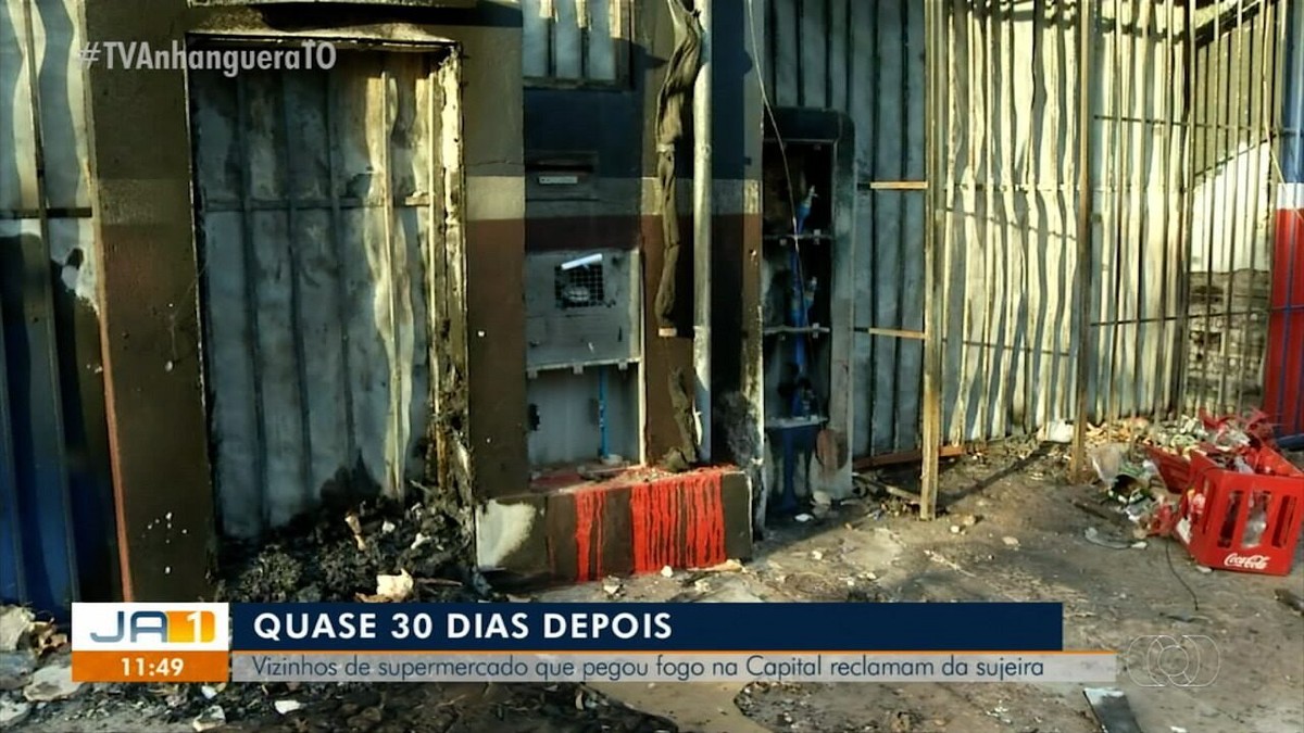 Produtos explodiram e foram arremessados durante incêndio em supermercado;  VÍDEO, Tocantins