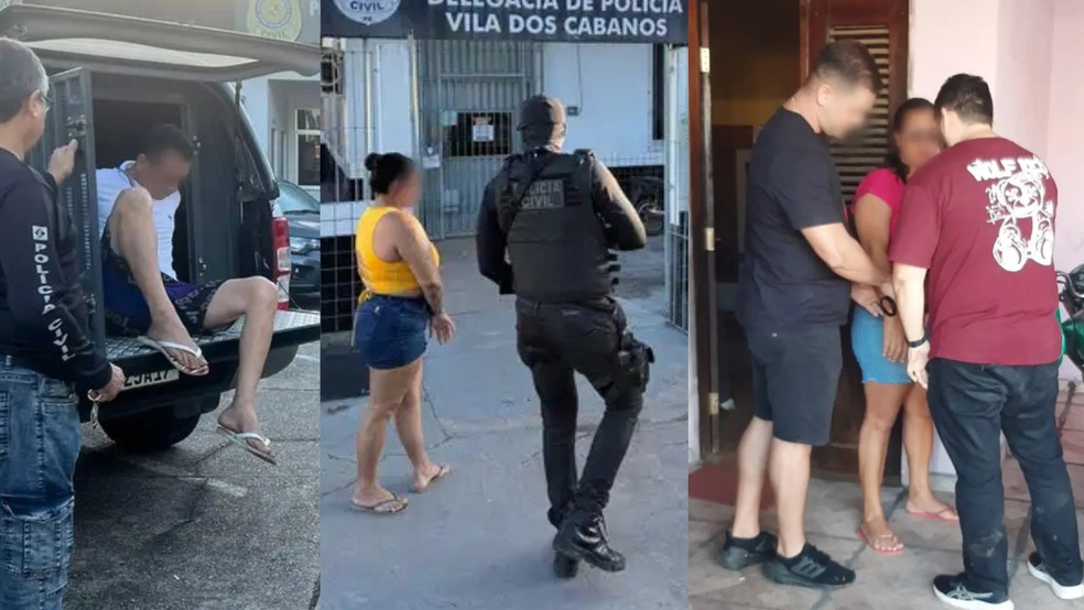 Presos durante a segunda fase da operação. — Foto: Polícia Civil (PC)