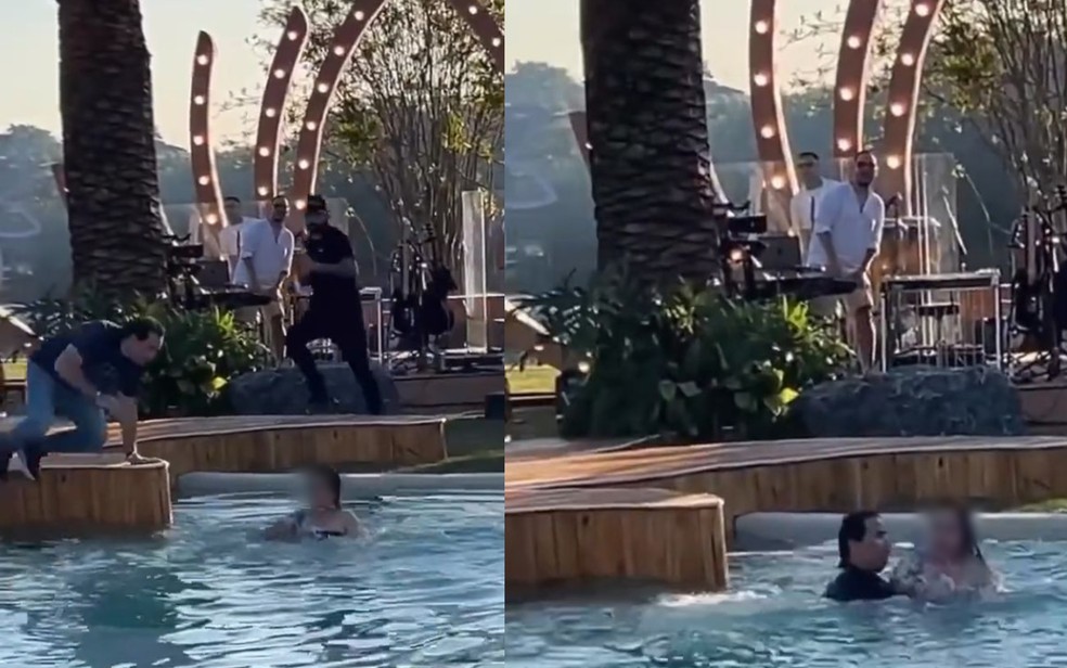 Fã cai em piscina e se afoga durante gravação de DVD do cantor Gusttavo Lima, em Goiânia — Foto: Reprodução/Redes Sociais