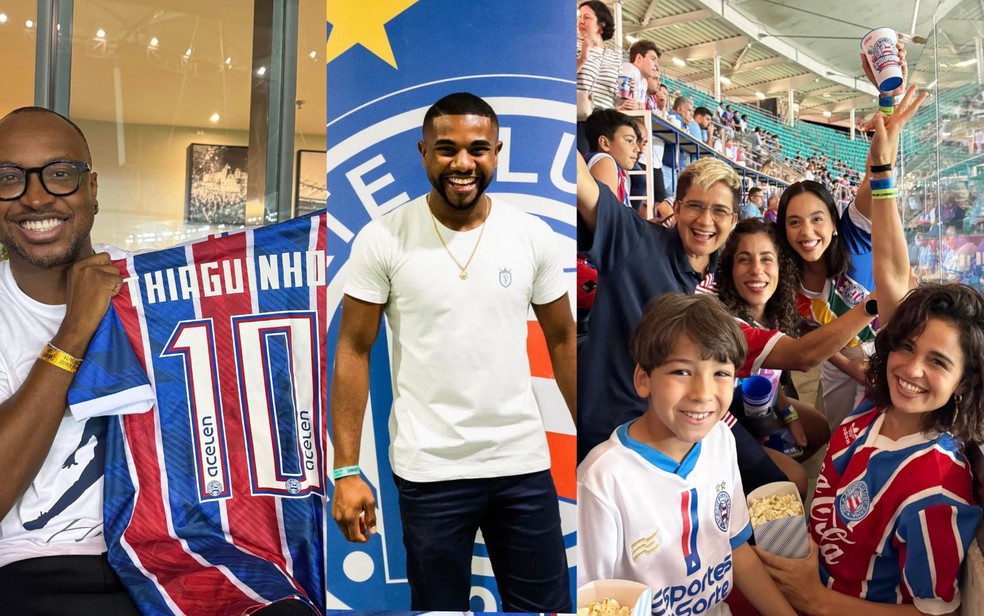 Davi Brito, Thiaguinho, Nanda Costa e Lan Lanh assistem jogo do Bahia na Arena Fonte Nova  Foto: Divulgao/EC Bahia