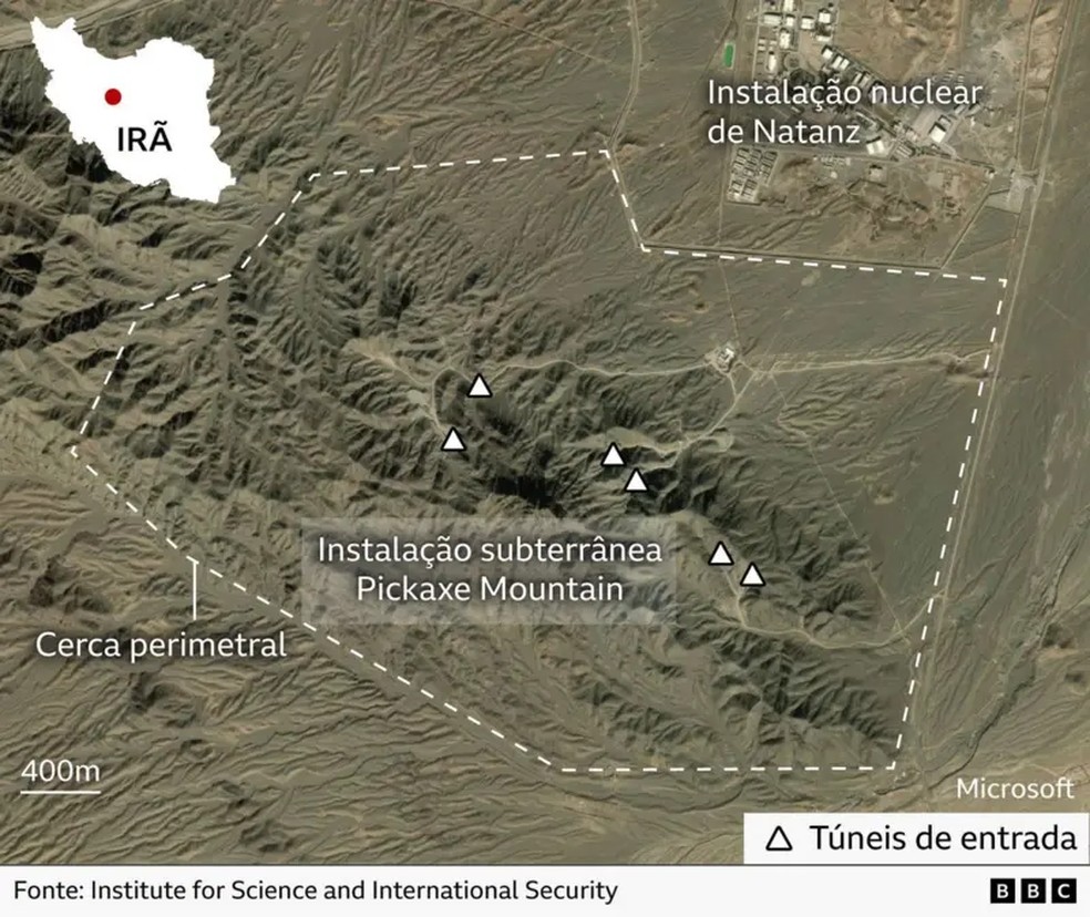 Instalação subterrânea Pickaxe Mountain — Foto: BBC