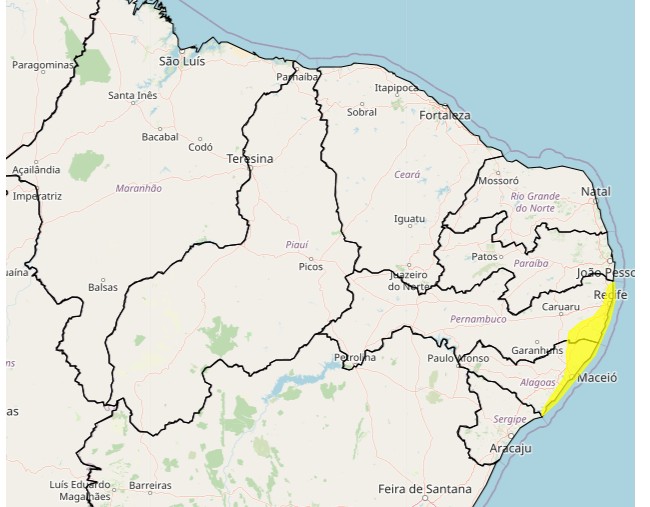 Alerta amarelo: Inmet prevê chuvas com ‘perigo potencial’ para 8 municípios do interior de PE