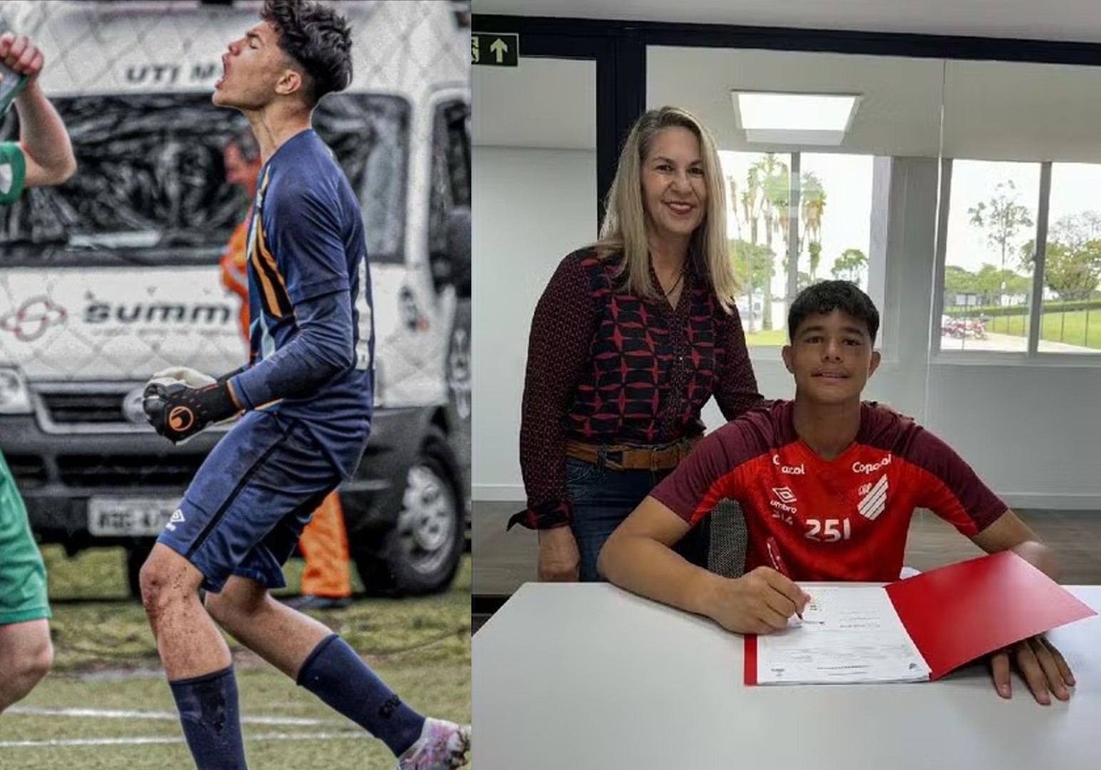 No dia do aniversário da mãe, filho de Eliza Samudio assina contrato como goleiro do Athletico