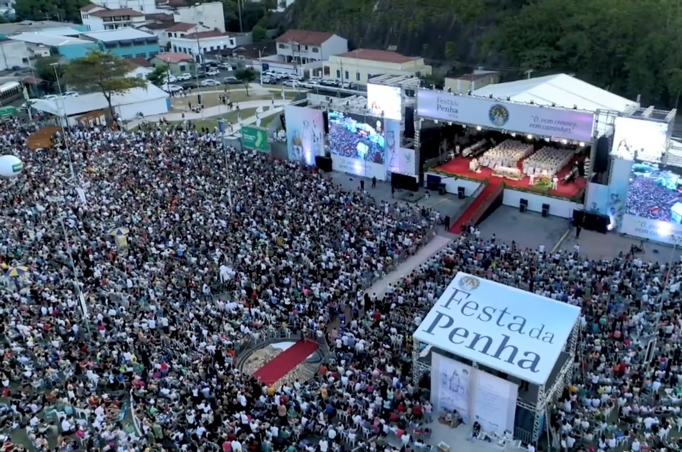 Missa de encerramento da Festa da Penha 2024 — Foto: Reprodução/TV Gazeta