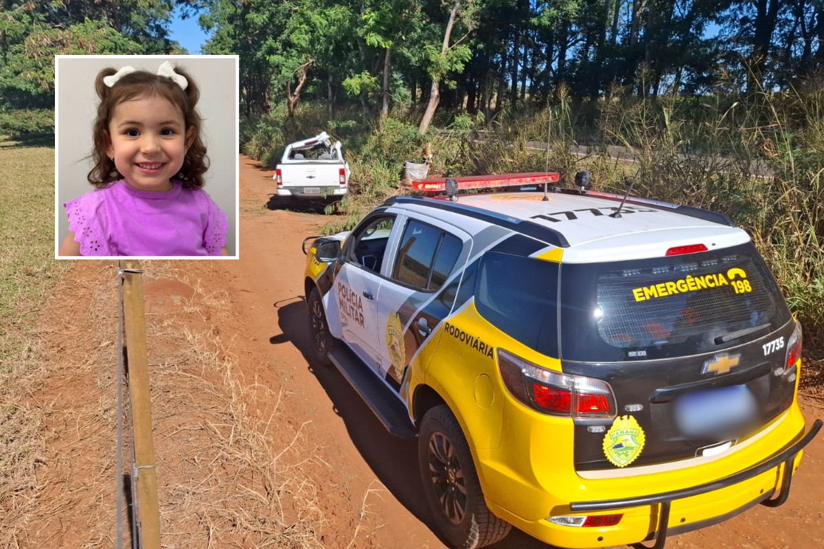 Menina de 4 anos moradora de Presidente Prudente morre em acidente de trânsito no Paraná