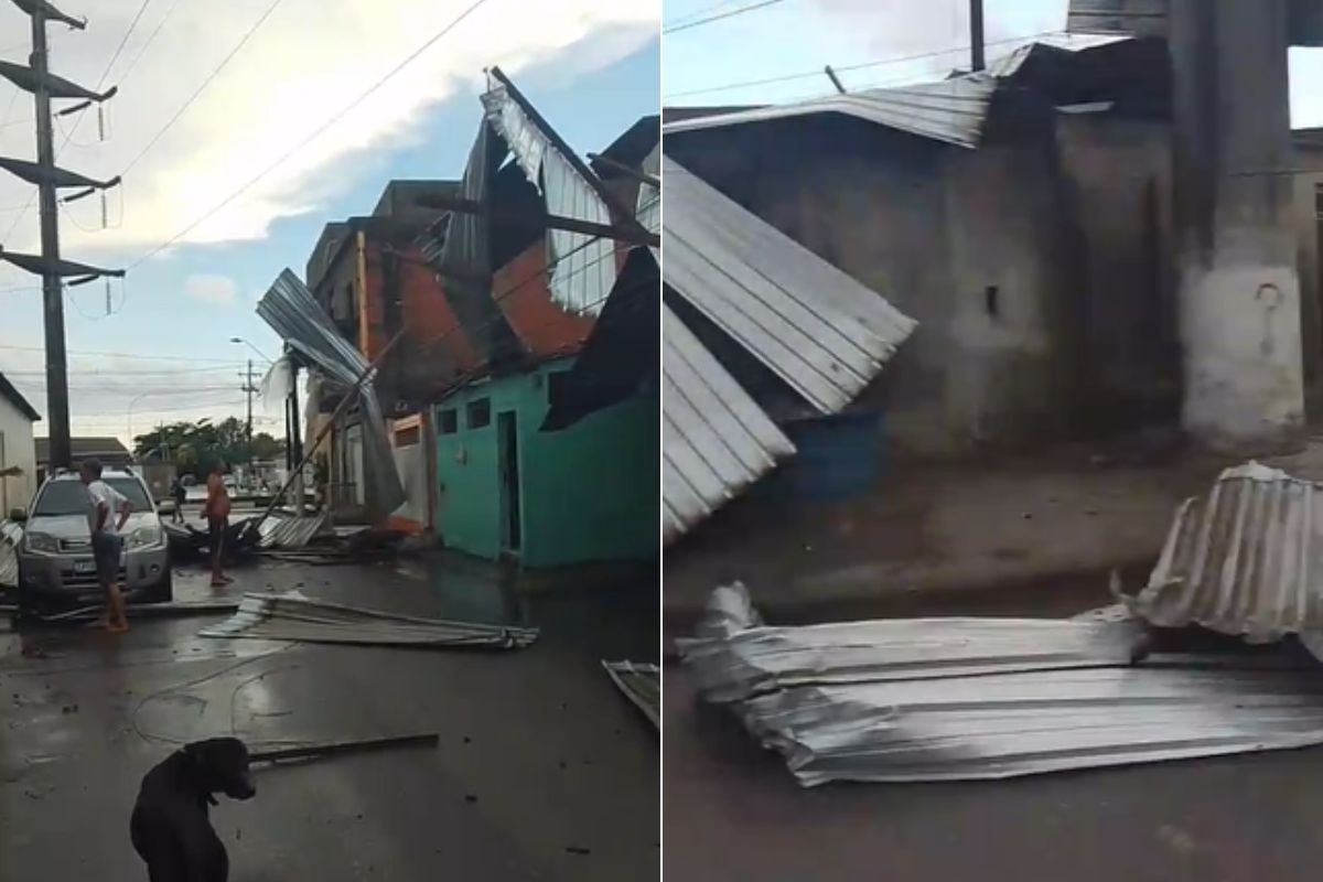 Criança fica ferida após ser atingida por telhas durante ventania no litoral de SP 