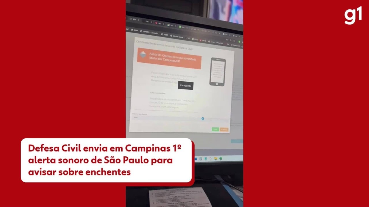 Defesa Civil dispara aviso sonoro em celulares do interior de SP sobre risco de chuvas; veja cidades em alerta