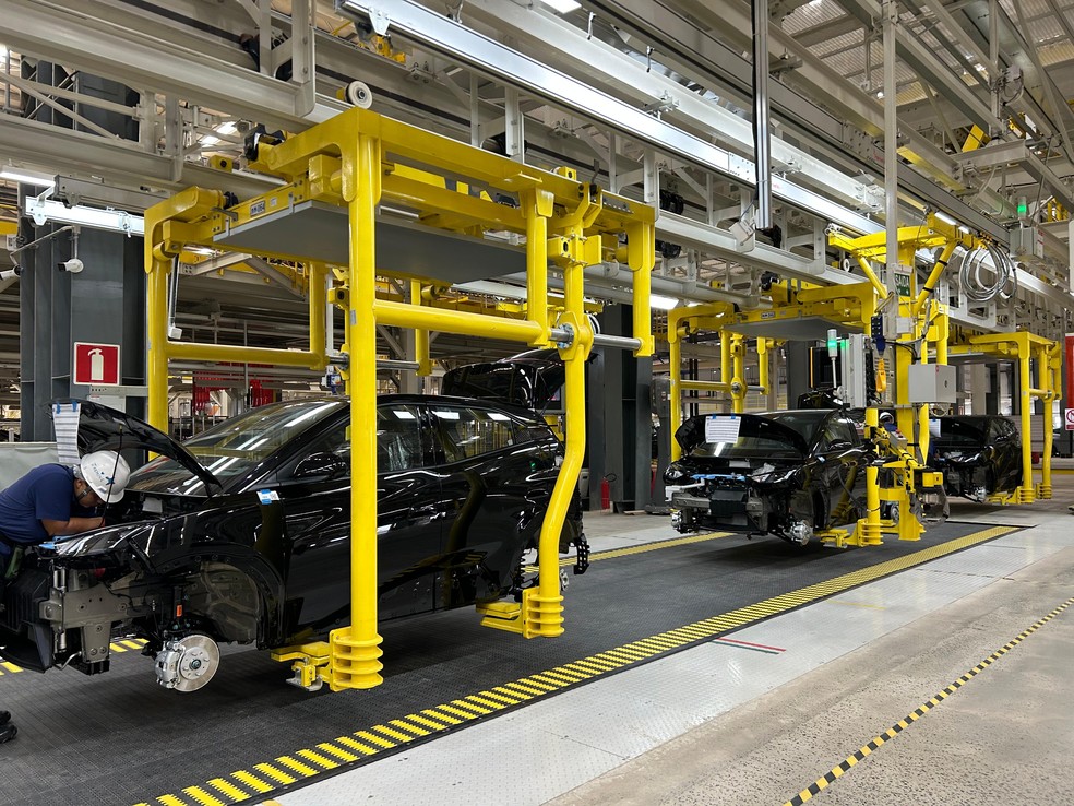 Fábrica da BYD em Camaçari, na Região Metropolitana de Salvador — Foto: Malu Vieira/ g1 BA
