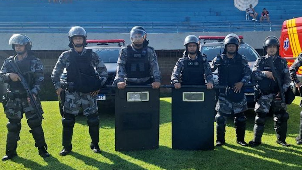 Policiais do grupo CHOQUE atuam atua no controle de manifestações e em multidões — Foto: Divulgação/BPCHOQUE