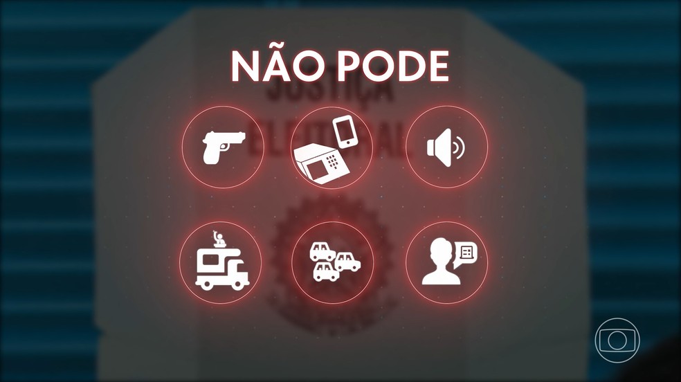 Eleições 2024: saiba o que pode e o que não pode nos locais de votação — Foto: Reprodução/TV Globo