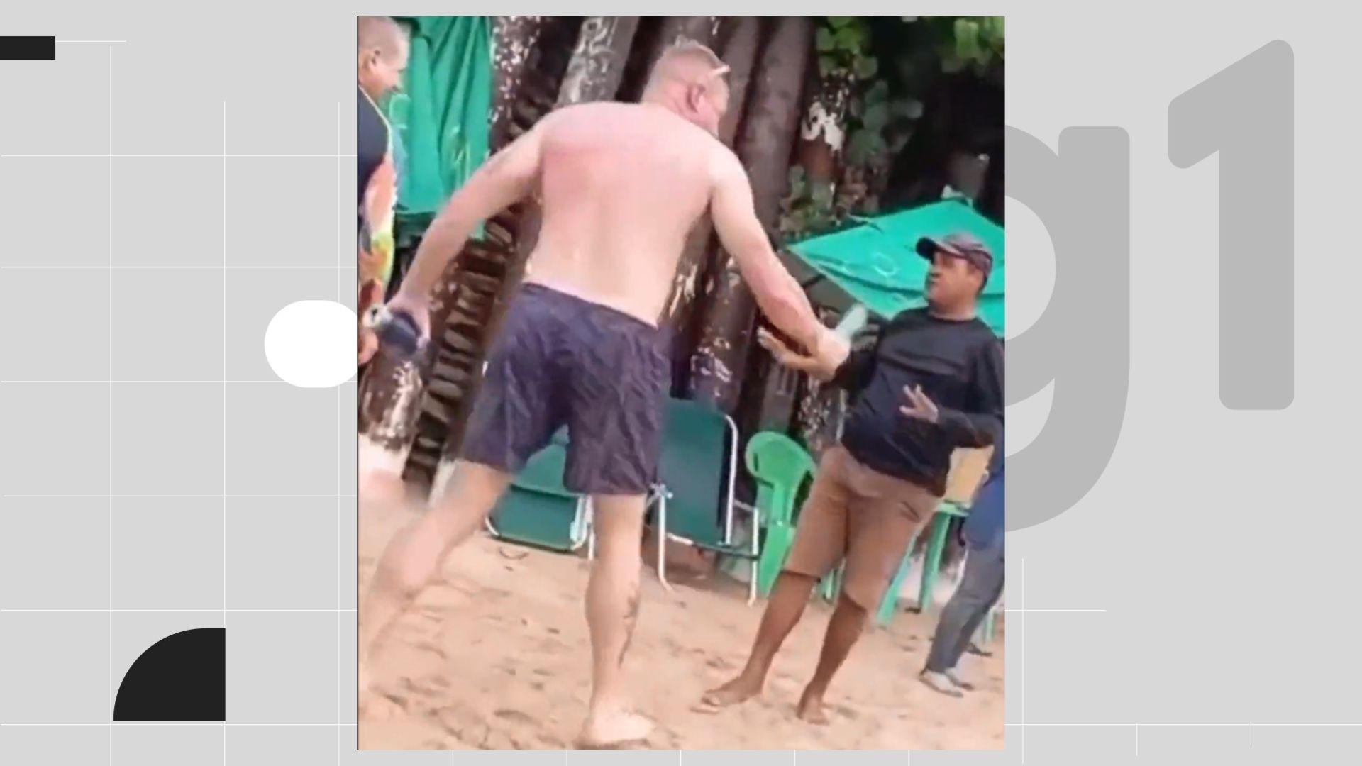 Turista xinga, empurra e ameaça com garrafa de vidro trabalhadores na praia de Muro Alto; VÍDEO