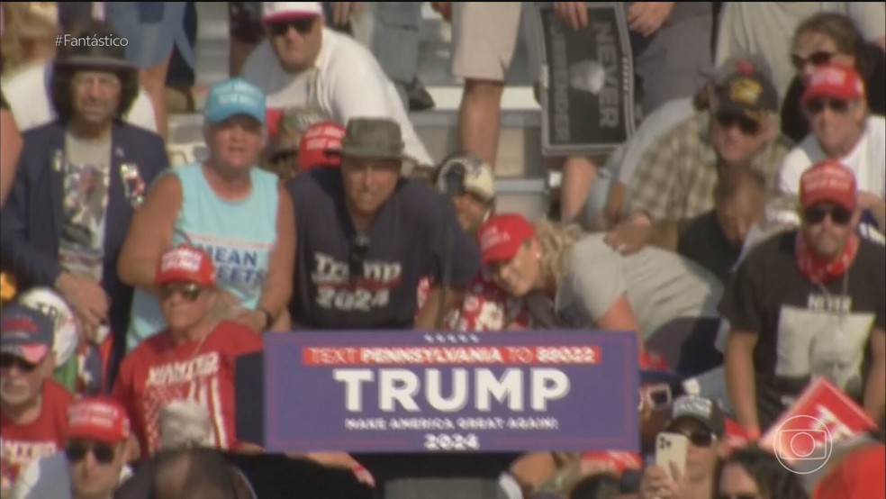 FOTOS atentado contra Trump — Foto: Reprodução/TV Globo