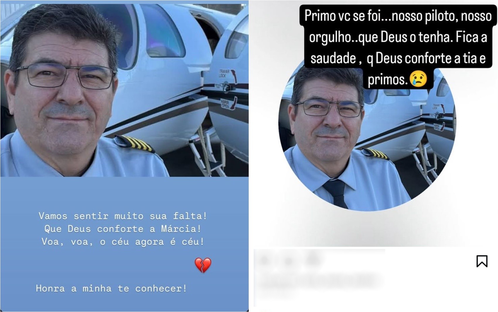 Amigos e familiares lamentam morte de piloto após avião explodir em Ubatuba