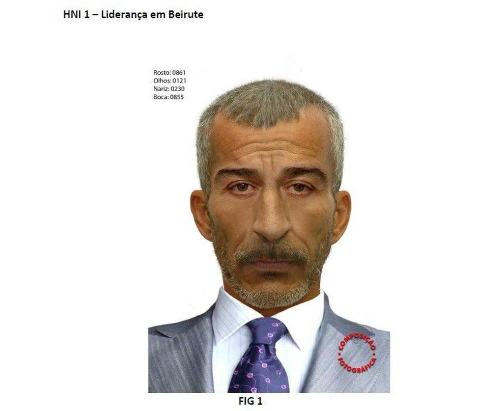 Retrato falado do chefe do Hezbollah que, segundo a PF, aliciou brasileiros — Foto: Reprodução