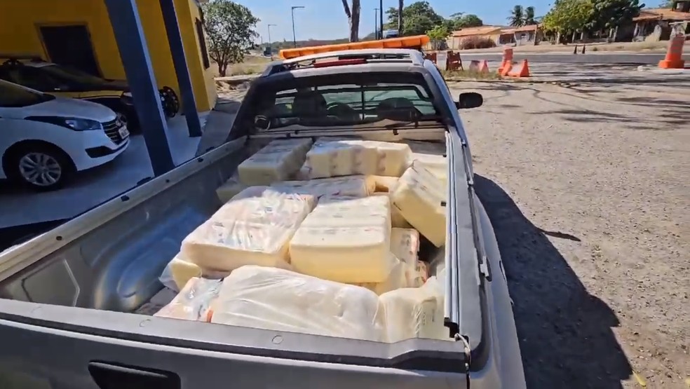O comerciante teve todo o carregamento apreendido e pagará uma multa de R$ 11 mil. — Foto: PRF-CE