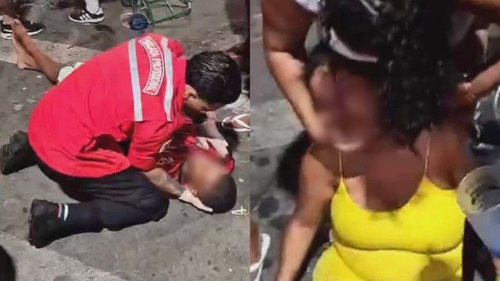 Foliões passam mal após PM usar spray de pimenta em bloco de carnaval em Juiz de Fora  — Foto: Reprodução/Redes Sociais
