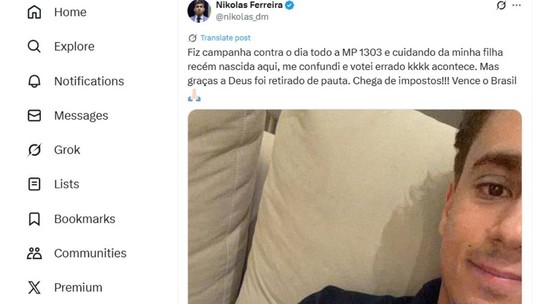 Nikolas Ferreira vota contra derrubada de MP da arrecadação: 'Me confundi'