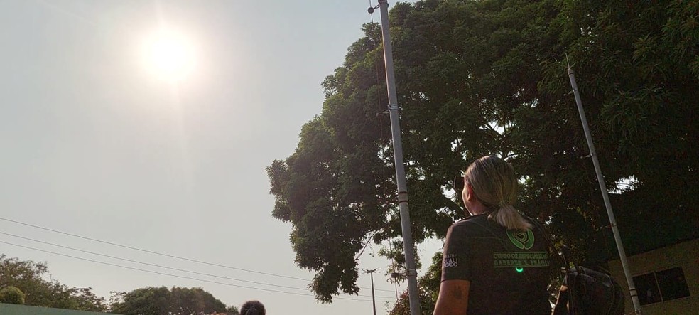 Eclipse solar anular registrado em Parintins, no Amazonas &mdash; Foto: Jean Beltr&atilde;o, Rede Amaz&ocirc;nica