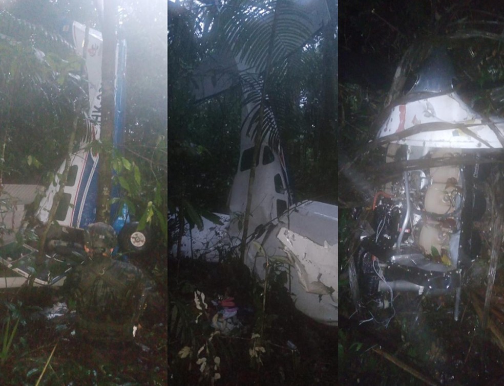 Acidente de avião aconteceu no início do mês — Foto: Fuerzas Militares de Colombia