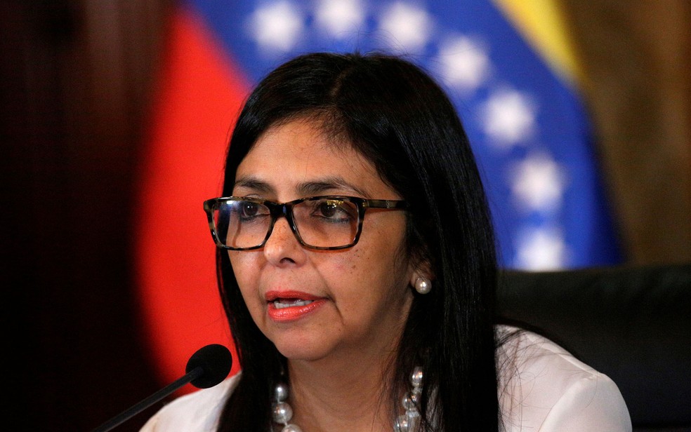 A presidente interina da Venezuela, Delcy Rodriguez — Foto: Reuters/Marco Bello
