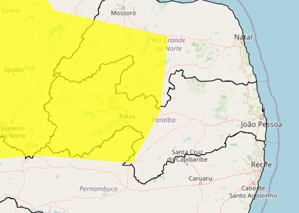 Inmet emite alerta para baixa umidade do ar em cerca de 100 cidades da PB; veja lista