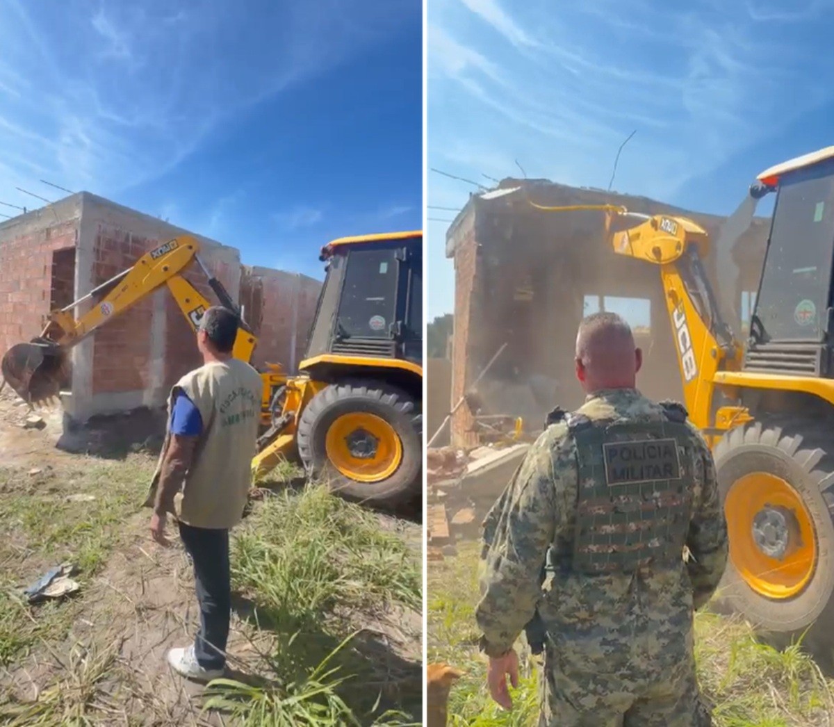 Construções irregulares são demolidas em área de proteção ambiental em Arraial do Cabo