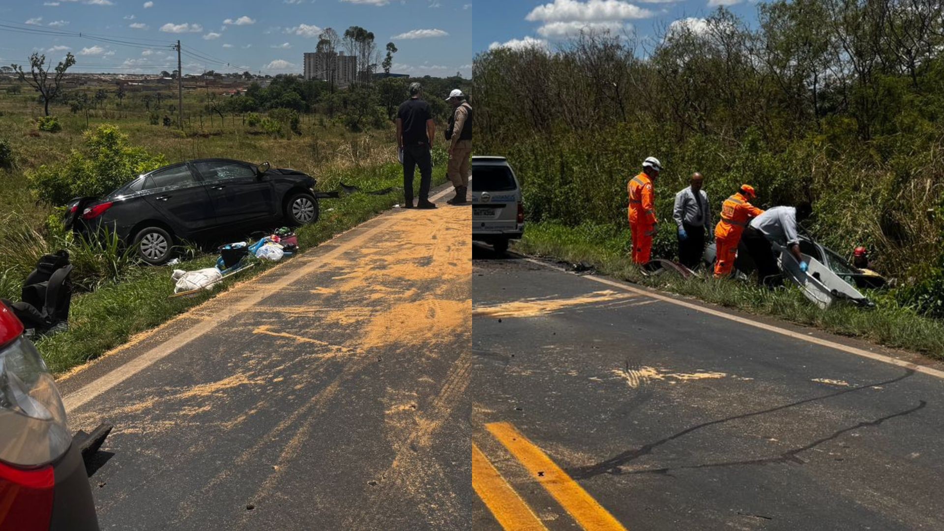 Motorista morre em acidente com pelo menos três veículos na MGC-497 em Uberlândia